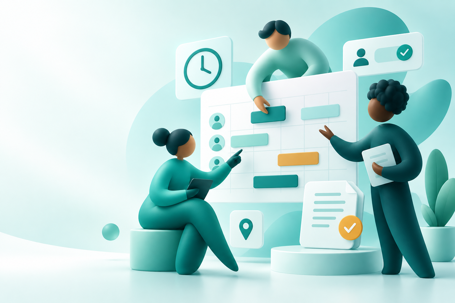 Une équipe organise son planning, ses pointages et ses documents avec Ekipora